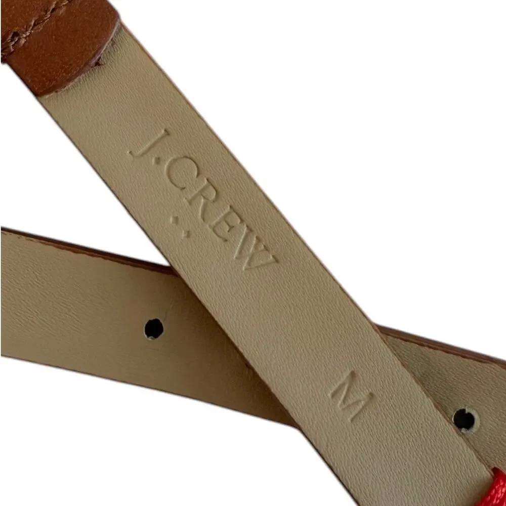 J. CREW Amina Skinny Belt Women’s S Multicolor Silk Thread Wrapped Leather Trim